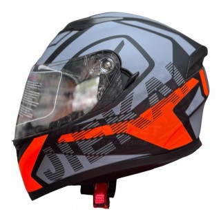 JIEKAİ TAM KAPALI FULL FACE KASK MAT SİYAH GRİ TURUNCU 