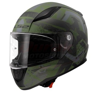 LS2 Rapid 2 Thunder Birds Kapalı Kask (Mat Yeşil-Siyah-Gri)